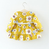 Autumn Fashion Infant Baby Girl Dress 2017 Brand Casual Cotton Long Sleeve Flower Print Girls Dresses Toddler Girls Clothes