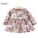 Autumn Fashion Infant Baby Girl Dress 2017 Brand Casual Cotton Long Sleeve Flower Print Girls Dresses Toddler Girls Clothes