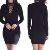 Autumn Dress Knitting 2018 Women Dresses Zipper O-neck Sexy Knitted Dress Long Sleeve Bodycon Sheath Pack Hip Dress GV090