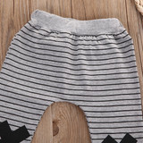 Autumn Cute Baby Boys Girls Bottoms Monster Striped Harem Pants Leggings Trousers Casual 0-2Y