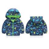 Autumn Cute Animal Windbreaker Kids Jacket Boys Dinosaur Baby Outerwear Coats Boys Kids Hooded Children Clothing
