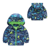 Autumn Cute Animal Windbreaker Kids Jacket Boys Dinosaur Baby Outerwear Coats Boys Kids Hooded Children Clothing