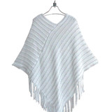 Autumn Clothes Shawl Scarf Sweater Women Women Cardigan Ladies Cape Coat Fringe Poncho Oblique Stripe Coat Bohemian New