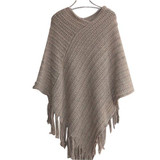 Autumn Clothes Shawl Scarf Sweater Women Women Cardigan Ladies Cape Coat Fringe Poncho Oblique Stripe Coat Bohemian New