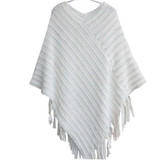 Autumn Clothes Shawl Scarf Sweater Women Women Cardigan Ladies Cape Coat Fringe Poncho Oblique Stripe Coat Bohemian New