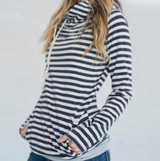 Autumn Casual Women Hoodies Kpop Harajuku Sweatshirt Striped Tracksuit Pullovers Zipper Patchwork Hoodie Hooded WS1607U