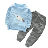Autumn Children Clothing Sets kids Warm Long Sleeve Elephant Cotton Sweaters Pants Boys Clothes Sports Suit for Girls