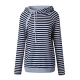 Autumn Casual Hoodies Women Plus Size XXXL Coat Pullover Warm Full Sleeve Hoodie Sweatshirt Female Pockets Striped Hoodie 2018