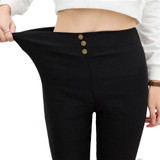 2018 Woman Legging Pants High Elastic Elegant Black High Waist Female Stretch Pencil Pants Females Casual Slim Trousers Women