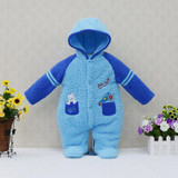 2018 Winter Newborn Coral Fleece One-Pieces Rompers Baby Clothing Girls Hoodie Fluffy Boys Clothes Toddler Warm Sleepwear