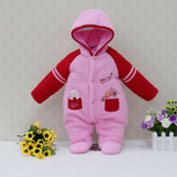 2018 Winter Newborn Coral Fleece One-Pieces Rompers Baby Clothing Girls Hoodie Fluffy Boys Clothes Toddler Warm Sleepwear