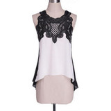 2018 Vest Lace Tank Chemise Shirts OL Women Blouse Casual Sleeveless Chiffon Blouse Shirt Summer Tops Female Shirts Camisas