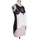2018 Vest Lace Tank Chemise Shirts OL Women Blouse Casual Sleeveless Chiffon Blouse Shirt Summer Tops Female Shirts Camisas