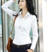 2018 Top Quality Summer Style Chiffon Blouse Women Shirts Long Sleeve Turn Down Collar White Ladies Shirt Blusas Femininas