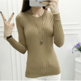 2018 Spring Autumn Sweater Women Pullovers Casual Long Sleeve Turtleneck Pullovers Female Slim Tops Women Solid Knitted Sweater