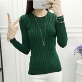 2018 Spring Autumn Sweater Women Pullovers Casual Long Sleeve Turtleneck Pullovers Female Slim Tops Women Solid Knitted Sweater