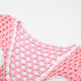 2018 Spring Autumn Girls Baby Knitted Tops Coats Cute Handmade Hollowed-Out Jacquard Vest Waistcoat Clothes