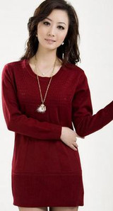 2018 Spring and winter middle - aged women sweater bottoming shirt middle - aged sweater large size loose mothers coat