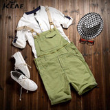 Free Shipping 2016 Men's cotton Overalls Mens Denim Bib Overalls  Shorts Jumpsuit Mens Jean Shorts Jeans Man