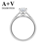 free shipping 18k white gold or rose gold 0.23ct nature diamond classic ring for women engagement wedding anniversary