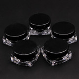 Free shipping 100/lot 3g square cream jar, black cap cosmetic container, plastic bottle,sample jar,display case