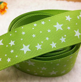 Free Shipping 1" (25mm) width, star printed navy blue ribbon Polyester Grosgrain ribbon, DIY hairbow accessories, gift package
