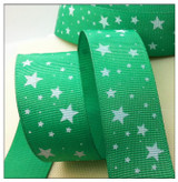 Free Shipping 1" (25mm) width, star printed navy blue ribbon Polyester Grosgrain ribbon, DIY hairbow accessories, gift package