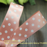 Free shipping 1" (25mm) Satin ribbon printed 3 dots Ribbon DIY hairbow accessories cake gift package material 18 colors' stock