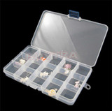 KuZHEN Plastic Adjustable 12 Compartment Storage Box Earring Jewelry Bin Case Container Sewing box Rhinestone Nail Art Tip