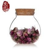 Kupper transparent glass canister tea caddy cork flower tea jar circle storage bottle tea canister Hot Sale