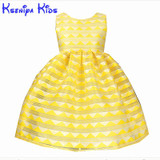 Kseniya Kids 2017 Summer Yellow Girl Dress Striped Princess Dresses For Girls Cotton Birthday Party Wedding Children's Dresses
