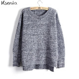 Ksenia 2017 Women Loose sweaters and Pullovers Autumn Winter Fashion Casual O-Neck Knitted Sweater pullover female jumper
