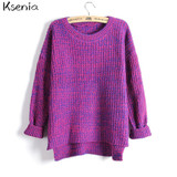 Ksenia 2017 Women Loose sweaters and Pullovers Autumn Winter Fashion Casual O-Neck Knitted Sweater pullover female jumper