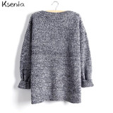 Ksenia 2017 Women Loose sweaters and Pullovers Autumn Winter Fashion Casual O-Neck Knitted Sweater pullover female jumper
