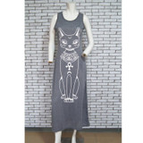 Rogi Summer Casual Cat Print Boho Long Maxi Beach Dress Party Bodycon Dresses Sundress Ladies Party Dress Robe Vestidos Mujer XL