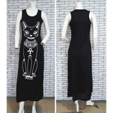 Rogi Summer Casual Cat Print Boho Long Maxi Beach Dress Party Bodycon Dresses Sundress Ladies Party Dress Robe Vestidos Mujer XL