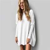 Rogi Long Knitted Sweater Tops Women 2018 Autumn Casual Loose Batwing Sleeve Knit Sweater Oversized Pullover Jumper Pull Femme