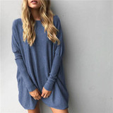 Rogi Long Knitted Sweater Tops Women 2018 Autumn Casual Loose Batwing Sleeve Knit Sweater Oversized Pullover Jumper Pull Femme