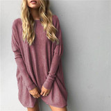Rogi Long Knitted Sweater Tops Women 2018 Autumn Casual Loose Batwing Sleeve Knit Sweater Oversized Pullover Jumper Pull Femme