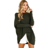 Rogi Long Knitted Sweater Tops Women 2018 Autumn Casual Loose Batwing Sleeve Knit Sweater Oversized Pullover Jumper Pull Femme