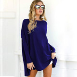 Rogi Long Knitted Sweater Tops Women 2017 Autumn Casual Loose Batwing Sleeve Knit Sweater Oversized Pullover Jumper Pull Femme