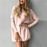 Rogi Long Knitted Sweater Tops Women 2017 Autumn Casual Loose Batwing Sleeve Knit Sweater Oversized Pullover Jumper Pull Femme