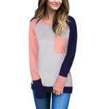 Rogi Casual Patchwork Women Tops And Blouses 2017 New Autumn Long Sleeve Pockets Harajuku Shirts Femme Tops Blusas Camisas Mujer