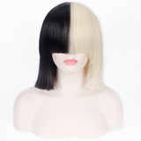 Rockstar Wigs Short Straight Sia Cosplay Wig T Black/Blond Color Women's Party Synthetic Hair