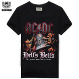 Rocksir Men's T shirt AC DC logo Rock Band t shirts for Men 6 Designs Summer black t shirt men brand clothing #ACDC