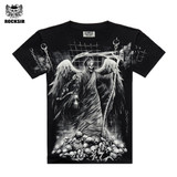 Rocksir 3d skull t shirts Men 2017 HOT SALE Fashion Brand Mens Casual 3D Printed T shirt Cotton Men Clothes tshirt plus size