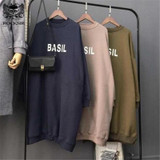 Rocksir Autumn Warm Thicken Women Dress Hoodies Harajuku Letters Print Long Hooded Sweatshirt Korean Pullover Casual Brand Tops