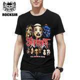 Rocksir 2017 Summer Style Fashion Men T Shirt Black T-Shirt Tshirt Men's Shirt Cotton Rock Band Slipknot Print Hip Hop Tee