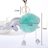 Lensple Hot Sale Colorful Unicorn Plush Hanging Pendant Cute Fluffy Rabbit Fur Keychain Ring Doll Toy For Women Bag Kids Gift