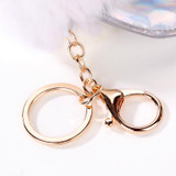 Lensple Hot Sale Colorful Unicorn Plush Hanging Pendant Cute Fluffy Rabbit Fur Keychain Ring Doll Toy For Women Bag Kids Gift